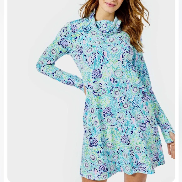 Lilly Pulitzer Dresses & Skirts - LILLY PULITZER UPF 50+ Lilshield Blue Ibiza Open Water ChillyLilly Allover